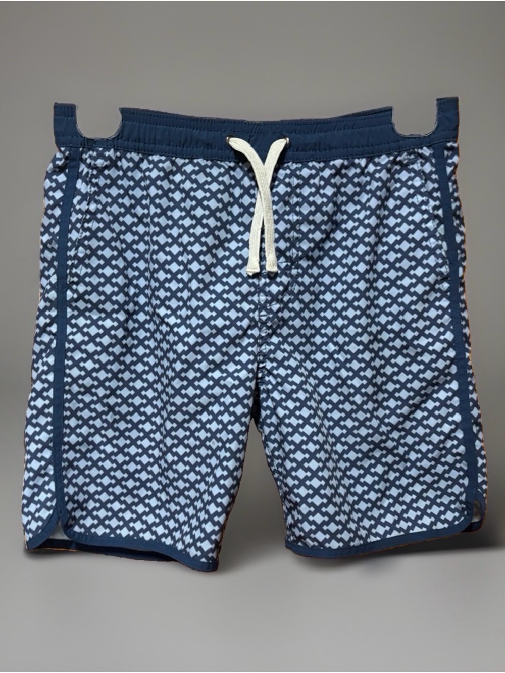 Fair Harbor Navy and Light Blue Kids Swim Trunks